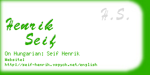 henrik seif business card